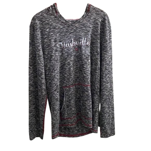 Premium 51 Tops - Premuim 51 Womens Waffleknit Nashville Tennessee Blouse-Gray-Size XL-GUC